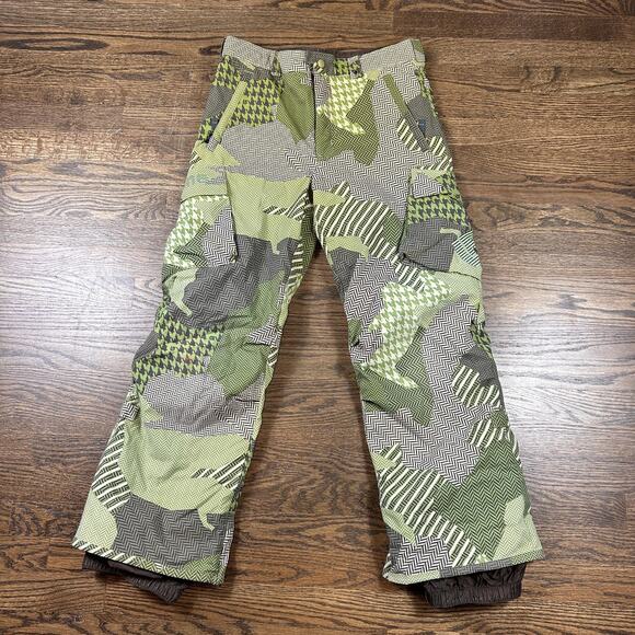 Burton Snow Pants Youth XL 14/16 Green Camo DRYRIDE Insulated Waterproof Husky - Picture 1 of 15